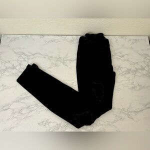 SO Jeans Womens 1/25W Juniors Skinny Mid Rise by Kohls Black Ripped Stre…​​